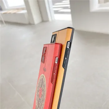 Ķīniešu Stila Modelis Gadījumos, Iphone 12 X 7 8 Plus Xr 11 Pro Xs Max 12 Mini TPU+PU Kvadrātu pārklāj ar Pušķis Fundas Coque Shell