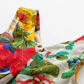 LittleSpring Meitenes Vasaras Komplekti Ziedu Modelis Bez Piedurknēm, Apakškrekli Stabilu Loku Šorti Apģērbi