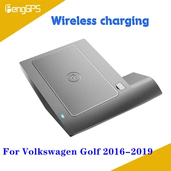 Ātrais Bezvadu Lādētāju Volkswagen Golf 2016 2017 2018 2019 QI Ātru Mobilo Tālruni 10W Paslēptas Automašīnas Paneļa Turētājs Lādēšanas Paliktņa