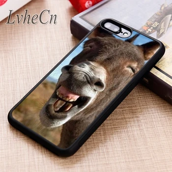 LvheCn Donkey Smieklīgi Smejas Smaida telefonu Gadījumā vāciņš Priekš iPhone 5 6s 7 8 plus 11 12 Pro X XR XS Maks Samsung Galaxy S7edge S8 S9