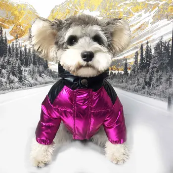 Suņu apģērbu dūnu jaka silta luksusa ziemas tumšā pet mētelis augstas kvalitātes apģērbi mazajiem un vidējiem suņiem Čihuahua kucēns Rotaļu