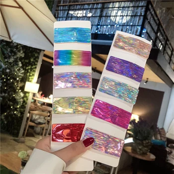 Rainbow Krāsainiem Lāzera Matu Klipu Svītras Vizuļi BB Klipu Meitene Matadatu Jaunu Matu Aksesuāri