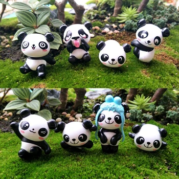 Kūka Apdare Jautrs Karikatūra Panda Dārza Bonsai Mikro Ainavu DIY Ornaments