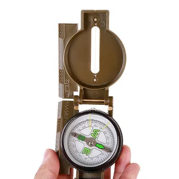 Portatīvo Armijas Zaļā Locīšanas Objektīvs Kompass Militāro Daudzfunkciju Āra Laivu Kompass Kompass Paneļa Dash