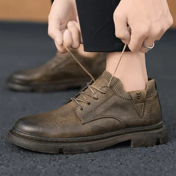Zemas frekvences gadījuma Martin zābaki instrumenti modes kurpes vīriešu kurpes mīkstas vienīgais uzņēmējdarbības vīriešu kurpes gadījuma mazās ādas kurpes