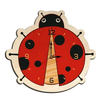 Karikatūra Dzīvnieku Pulkstenis Krāsotas Pulkstenis Koka Sienas Pulkstenis, lai Bērnu Istabas Mājas Dekoru ar Bateriju Darbināmas