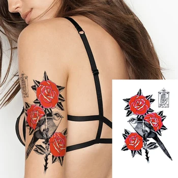Unicorn Ģeometriskā Rožu Lapsa Vilks Ūdensnecaurlaidīgus Pagaidu Tetovējumu Uzlīmes Gulbis Elk Dzīvnieki Flash Tetovējumiem Ķermeņa Tetovējums