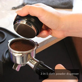 Double-Galvas Kafijas Aizskart 58mm Kafijas Izplatītājs Kafijas Pulveris Āmuru Regulējams Augstums Kafijas Piederumi