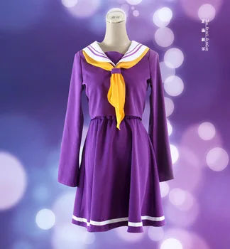 KARSTS! Japāņu Anime, NEVIENA SPĒLE NAV DZĪVE Cosplay Shiro Tērpu halloween sieviešu apģērbu carival Kleita Parūkas Jūrnieks Atbilstu Skolā vienotu