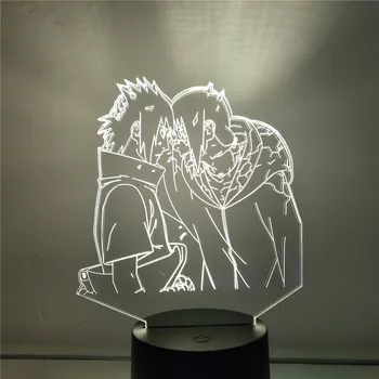 Anime Skaitļi Naruto Shippuden Uchiha Itachi Sasuke 3D LED Set Rīcības Figurals Kolekcionējamus Apgaismojumu ēsmas zivtiņu vadi Modelis Lelle, Rotaļlietas, Dāvanu