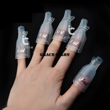 ICYCHEER 10Pcs Plastmasas Kāju Pirksta Nagu Mākslas Samērcē Off Klp Klipu UV Gēla lakas Noņēmējs Wrap Rīks