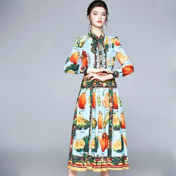 Qiqi&queen Vintage Elegants Mežģīņu Fāzēm tauriņu Kleita Sieviešu Modes Darba Drukāt Kleitas-line OLA Gadījuma Vidum teļš Kroku Vestidos