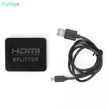 HDMI Slēdzis Dual Attēlot 1080P 3D HDMI Sadalītāja Komutatoru ar usb strāvas 1x2 1in 2out HDMI Sadalītājs DVD HDTV PS3 PS4 vai XBOX