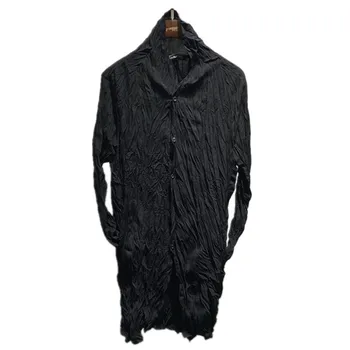 Owen Seak Vīriešu Ikdienas Krekli Gotikas Stila Vīriešu Apģērbu Pavasara Vasaras Melni Krekli, Izmērs XL