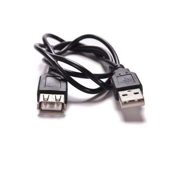 1PC Black USB 2.0 Vīrietis, lai Sieviete USB Kabeļa Pagarinājums 50CM USB Datu Maksas Strāvas Kabeļa Vadu Pagarināts Converter Savienotājs