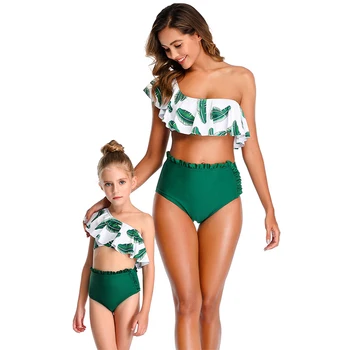 2020 jaunu peldkostīmu, māte un meita drēbes sadalīt peldkostīmi vecāku un bērnu peldkostīmi ar ģimenes divdaļīga beachwear peldkostīmi