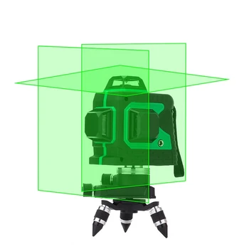 3D Zaļā Lāzera Līmeni 12 Pozīcijas 360 Grādu Spēcīgs 8 Līnijas Sarkano Staru kūļa Horizontālo un Vertikālo Krusta Lāzera Self-Leveling Nivel Lāzera