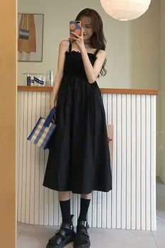 Ir 2021. Jauno Vasaras korejiešu Stila Izjūtu Dizaina Graciozs Slīdēšanas Kleitu Vidēja Garuma Kleita Sievietēm kawaii apģērbu sweet lolita kleita