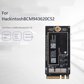BCM94360CS2 M. 2 NGFF 2,4 Ghz/5 ghz 1200M Atbalsta Airdrop Bluetooth 4.0, WiFi Karti par Hackintosh Mac OS