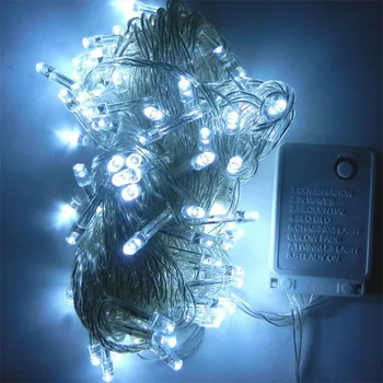 Stīgu Gaismas 100 LED 10M Ziemassvētku/ Kāzu/ Puse, Apdares Gaismas AC 110V, 220V Āra Ūdensizturīgs LED Lampas, 9 Krāsas