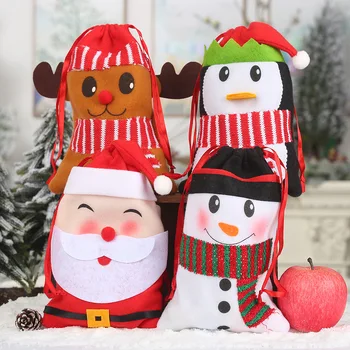 Ziemassvētku Dāvanu Maisiņi Candy, Virves Soma, Santa Claus Dāvanu Apple Aukliņu Soma, Priecīgus, Ziemassvētku Rotājumi, Jaunā Gada, Ziemassvētku Rotājumi