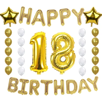 Amawill Apsveikt 1 13 21 30 40 50 60 70 Veco Dzimšanas dienas svinības Apdares 40 Collu laimes Dzimšanas dienā, Balonu Komplektu, Pieaugušajiem 75D