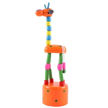 1Pc Push Up Leļļu Koka Smieklīgi Žirafe Krāsains Rotaļlieta Bērniem Dāvanu Gudrs Puzles, Šūpoles Dejas Karikatūra Dzīvnieku Šūpošanas