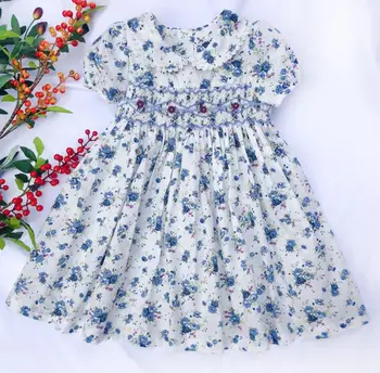 Jaunā Spāņu Vintage Tiesa Meitene Kleita Baby Girl Apģērbu Izšūšana Drukāt Cute Princese Kleita Kokvilnas Bērniem Drēbes Vestidos Y3245