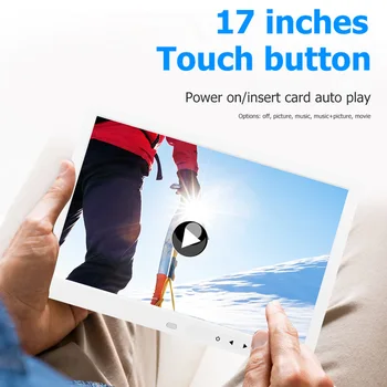 Tālvadības pults Touch Smart Picture Spēlētājs Turētājs Reklāmas Video Reklāmas Mašīna, 17 collu HD Digitālais Foto Rāmis