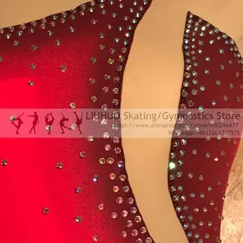 Daiļslidošanas Kleitu Meitenēm Sarkanā Spandex Konkurences Bērnu Piedurknēm Pakāpenisku Darbības Valkāt Ritmikas Leotard Ballet Vairumtirdzniecība