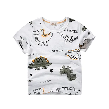 BINIDUCKLING 2021. gada Vasarā Bērni Toddler Zēnu Apģērbu Komplekts Karikatūra Dinozauru Apdrukāta Kokvilnas T-krekls, Bikses, Bērnu Apģērbs, Apģērbu