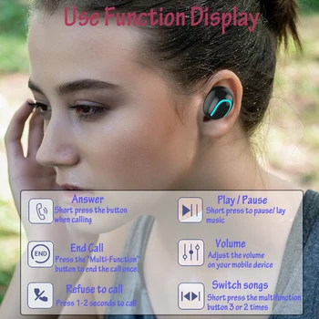 TWS Bluetooth Austiņas Touch Kontroli Bezvadu Austiņu Bass Austiņas Xiaomi iPhone Samsung iPad Tālrunis Power Bank