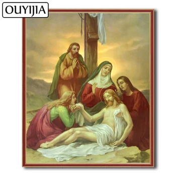 OUYIJIA Naftas 5D DIY Reliģijas Jēzus Mākslas Dievs Kristus Dimanta Gleznu Izšūšana Dimanta Rhinestone Mozaīkas Apdare Cross Stitch