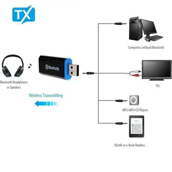 Bluetooth Raidītāju 5.0 Audio Adapteris TV PC Austiņas 3,5 MM Ligzdai AUX USB Stereo Mūzikas Bezvadu Adapteri Plug & Play