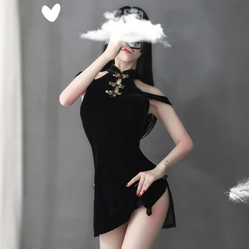 Retro Sexy Kostīmi Sievietēm, Meitenēm Erotiska Govs Cosplay Apģērbs Meitene Kleita Cheongsam Ddlg Spēlē Pieaugušo Nerātns Anime Apakšveļa