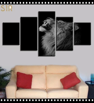 Lion King Dzīvnieku Zvērs Plakātu Sienas Mākslas HD Apdrukāta Kanvas 5 Piecesr Plakātu Dzīves Telpu Dekorēšana Krāsošana Sienas Anime Dekori