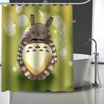 Karstā Pārdošanas Totoro Pielāgoto Modeli Poliestera Vannas aizkaru Ūdensizturīgs Dušas Aizkari DIY Vannas Ekrāna Drukāts Aizkaru Vannas istaba