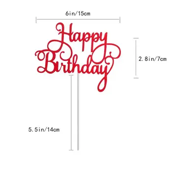 10 Gab. Mirdzēt Papīra Happy Birthday Cake Toppers Bērni, Bērni Pieaugušo Dzimšanas Dienas Svinības Kūka Karoga Ordeņi Piederumi