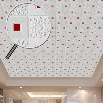 3D Sienas Uzlīmes, griestu uzlīme jumta apdare Putuplasta tapetes stereo ūdensizturīgs DIY TELEVIZORA fona tapetes apdare uzlīme