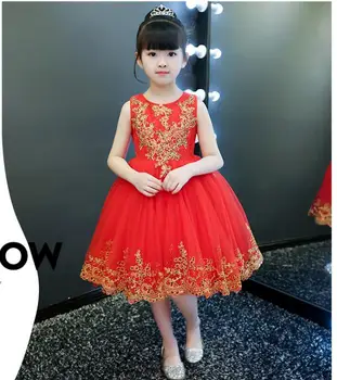 2018. gada vasarā jaunu Eiropas un Amerikas meitenes kleita sarkana princese kleita klavieres kostīmu puķu meitene dzimšanas dienas vakarā kleita tutu
