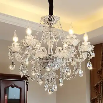 Luksusa LED Kristāla Lustras Apgaismojums spīdumu cristal Par viesistaba, Guļamistaba Hotel lampadario led Mūsdienu Lielas Lustras