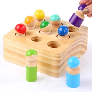 Koka Montessori Rotaļlietas Velkot Koka Lelle Formu Saskaņošana Lielums Izziņas Agrīnās Mācīšanās Izglītības Rotaļlietas Zēniem Meitenēm