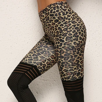 Seksīgs Modes Leopards Izdrukāt Zeķes Skriešanas Sporta Bikses Sievietēm Mīksto Push Up Legging Tērpiem, Kuru Linuma Acs Joggers Sports Wear