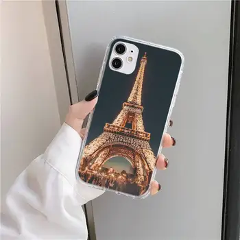 Romantiskā Parīze, Eifeļa Tornis Telefonu Gadījumā Pārredzama iPhone 11 12 mini pro XS MAX 8 7 6 6S Plus X 5S SE 2020. GADAM XR