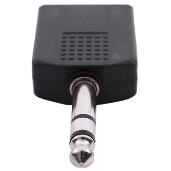 Mono 6.35 mm Male Plug Duālais 6.35 mm Sieviešu Ligzdas Sadalītājs Adapteris Savienotājs