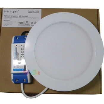 12W Miboxer RGB+PKT LED Downlight AC86-265V Led panelis gaismas Apaļas regulējamas&FUT092 2.4 GHz 4 Joslu RGBWW Tālvadības