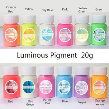 12 Krāsas Gaismas Sveķu Pigmentu Komplekts, kas Spīd Tumsā, Pulverveida Sveķu Pigmentu Krāsvielas L4ME