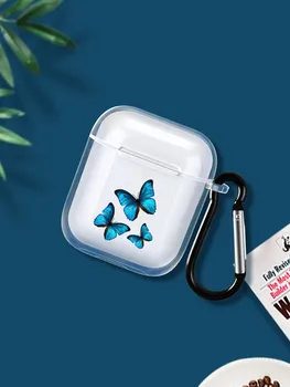 Gudrs Monarch Butterfly Apple Airpods 1. un 2. Gadījumā Mīksta Silikona Vāks AirPods 2 Caurspīdīgs un krāsains seguma