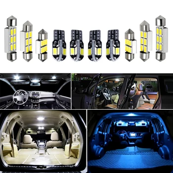 12Pcs Balts Canbus LED Lampas, Auto Spuldzes Interjera Pakete Komplekts 2019 2020 Honda Passport Kartes Dome Bagāžnieka Plate Light