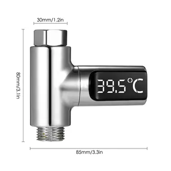 LED Displejs Ūdens Dušas Termometrs Self-Elektroenerģijas, Ūdens Temperatūras Uzraudzīt Enerģijas Smart Meter termometrs
